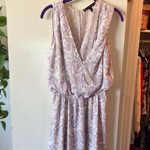 Elegant Lavender Snake Print Midi Dress
